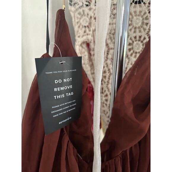 retrofete Arlet Chiffon Dress in Chestnut - Picture 16 of 16